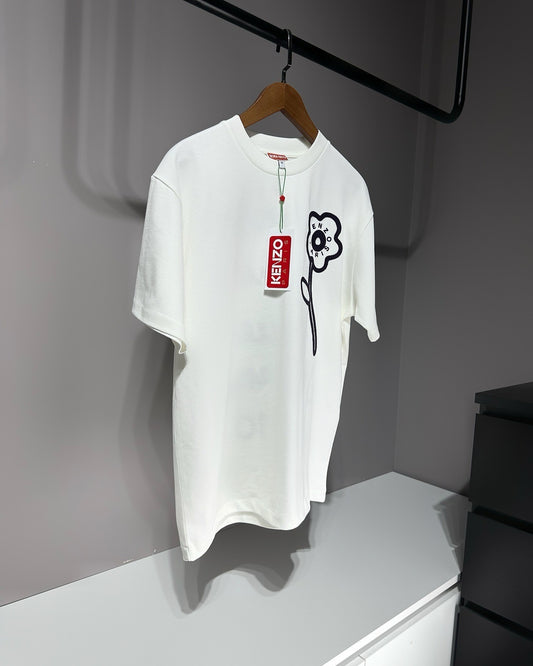 Kenzo Paris Thick Cotton Flower Tee white