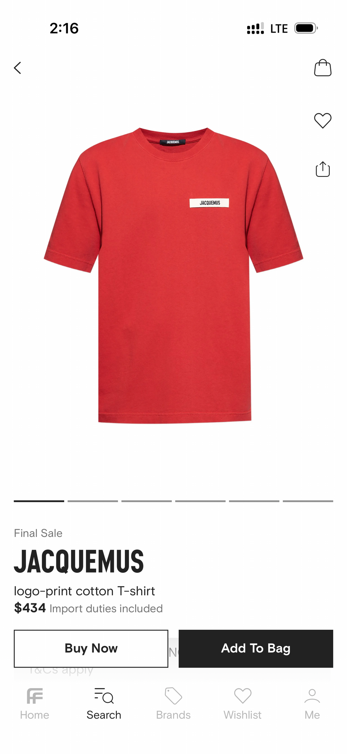 Jacquemus Logo Patch Oversized T-Shirt  Red
