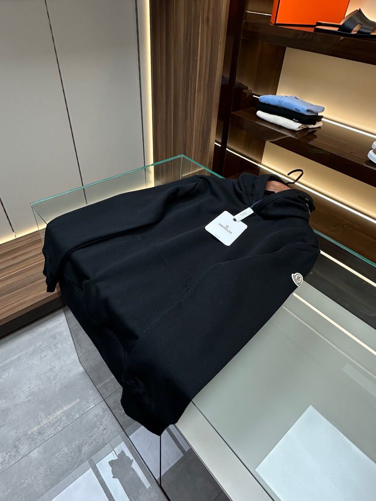 Moncler Black Adjustable Cotton Hoodie