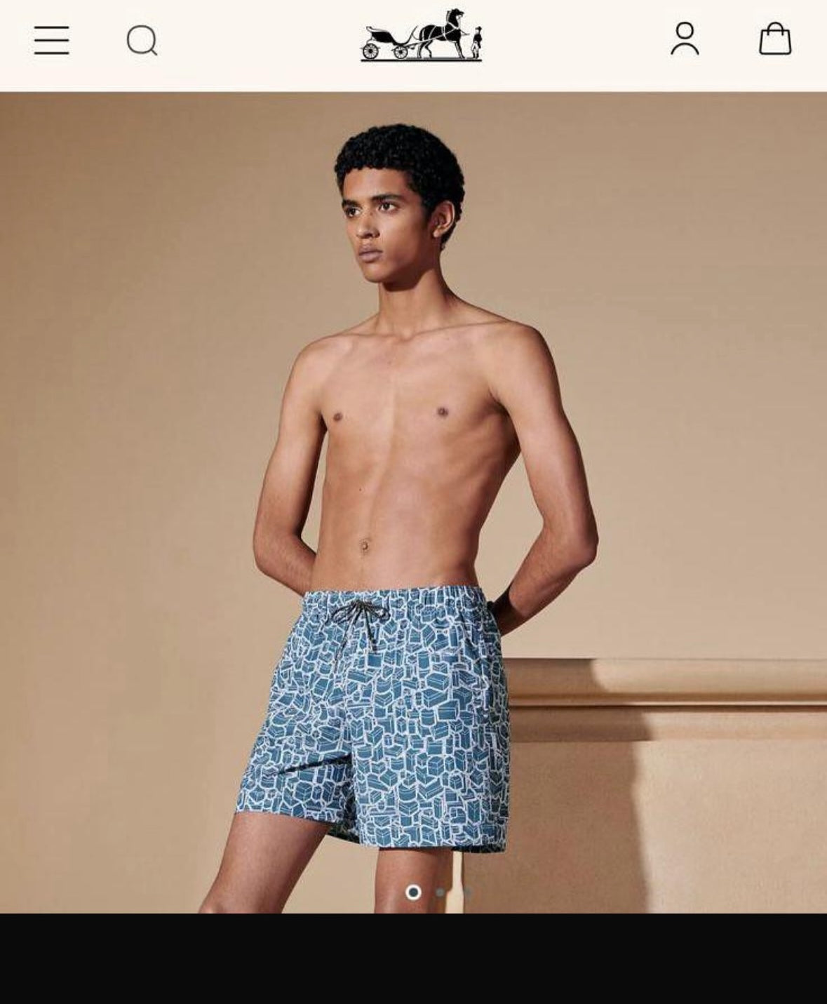 Hermès Azure Geometric Swim Shorts