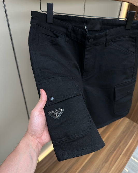 Prada Technical Cotton Bermuda Shorts – Black