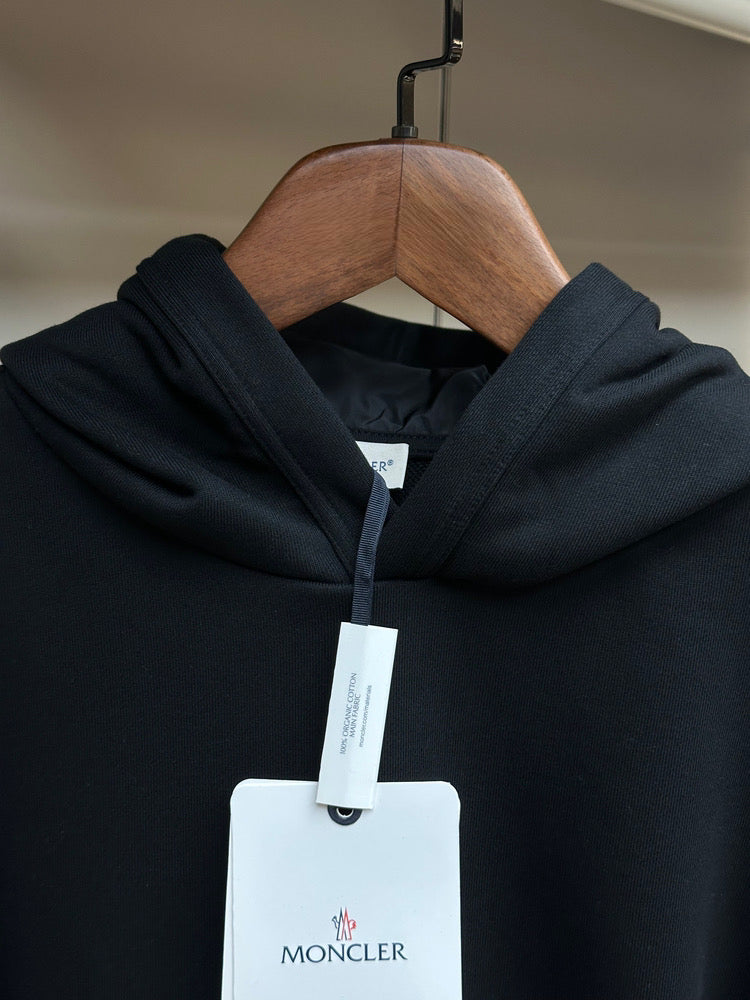 Moncler Black Adjustable Cotton Hoodie