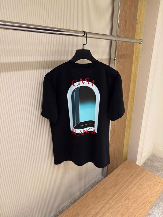 Casablanca “Vista Portal” Black Cotton T-Shirt