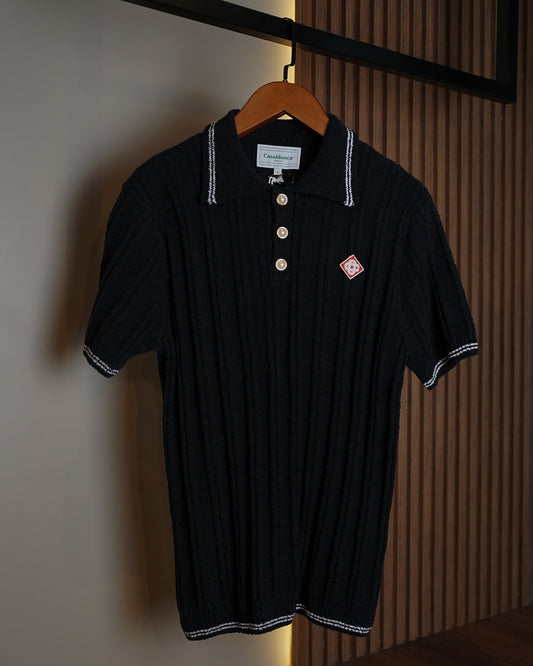 Casablanca Knitted Polo – Black Elegance