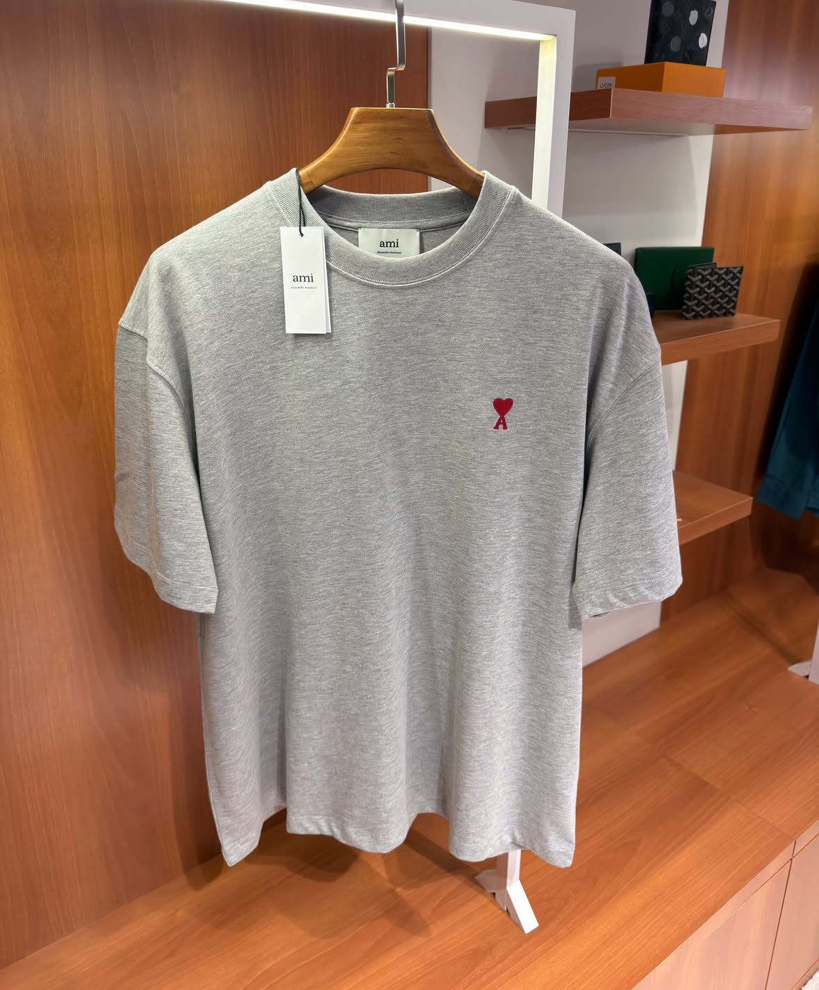 AMI Paris Grey Ami de Cœur T-Shirt - CBLACK