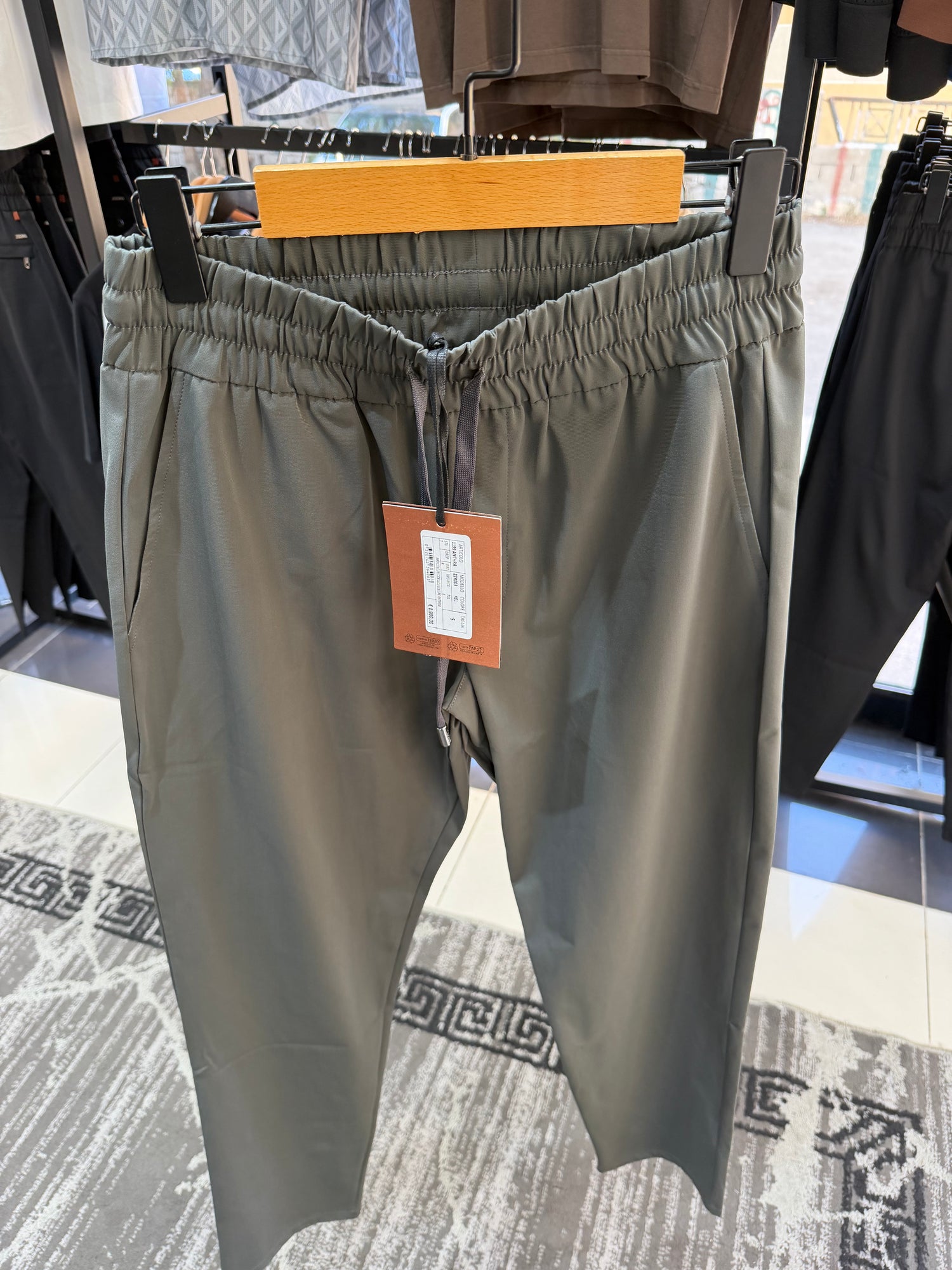 Zegna Technical Drawstring Pants – Olive Grey