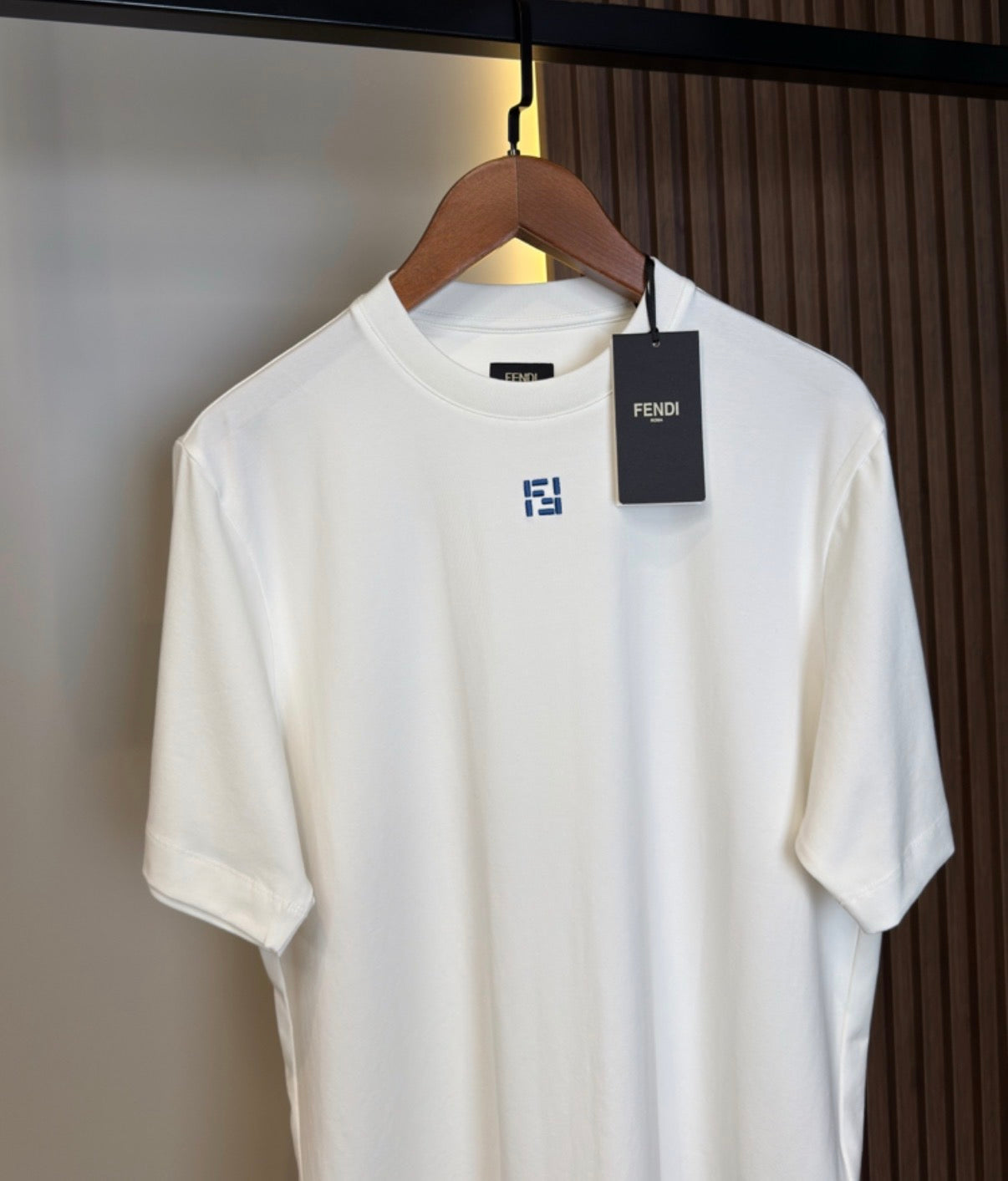 FENDI Minimal Logo Premium T-Shirt | White