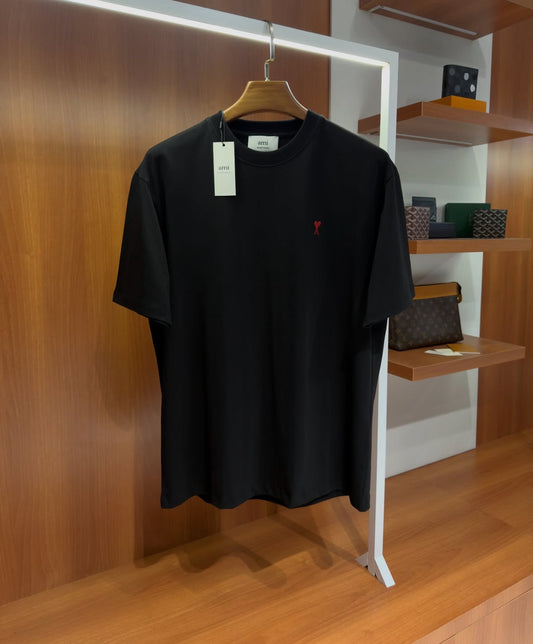 AMI Paris Black Ami de Cœur T-Shirt - CBLACK