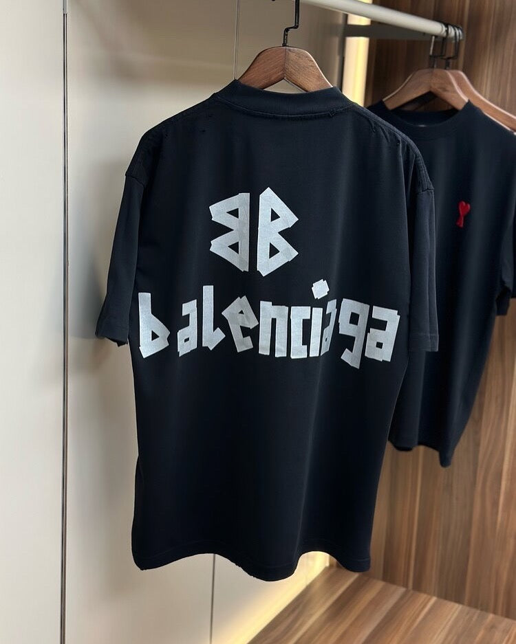 Balenciaga Oversized Logo T-Shirt – Jet Black (Oversize)
