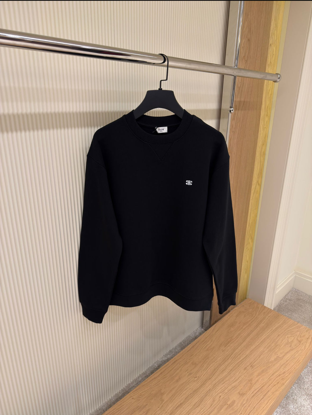 Celine Classic Logo Crewneck Sweatshirt Black - CBLACK