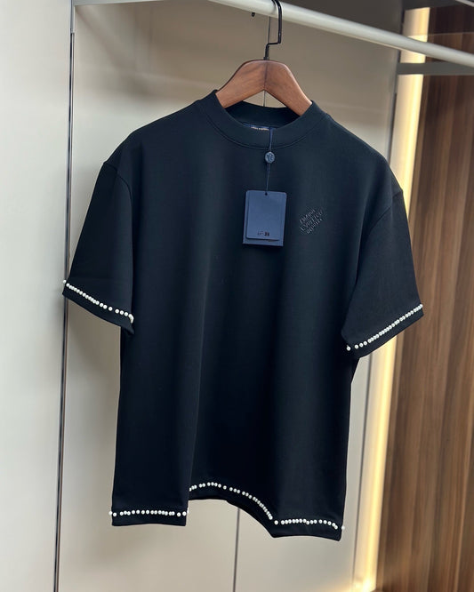 Pearl-Embellished Cotton T-Shirt